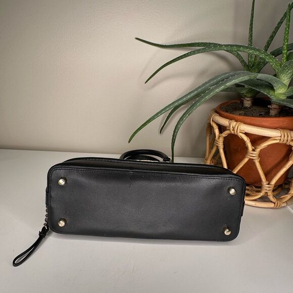 Coach Mini Sierra Satchel Bag Black Embossed Signature Leather Gold Hardware - Picture 5 of 14